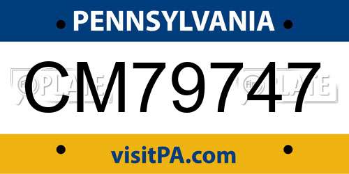 CM79747 Pennsylvania License Plate