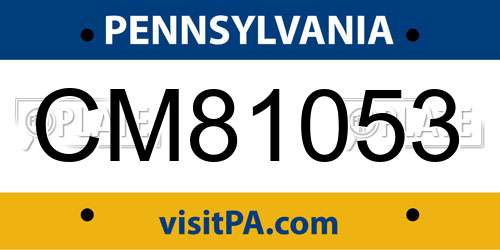 CM81053 Pennsylvania License Plate