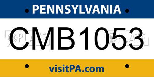 CMB1053 Pennsylvania License Plate