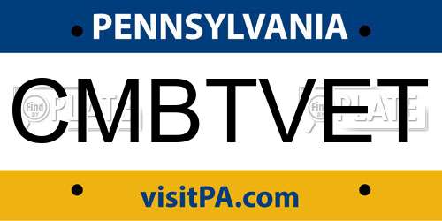 CMBTVET Pennsylvania License Plate
