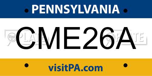 CME26A Pennsylvania License Plate