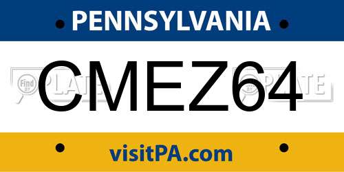 CMEZ64 Pennsylvania License Plate