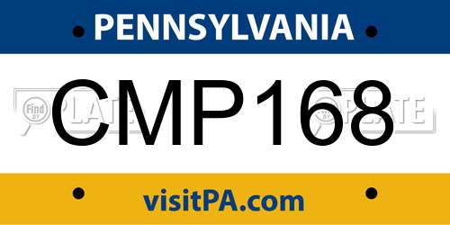 CMP168 Pennsylvania License Plate