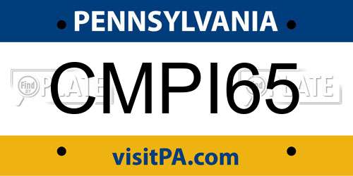 CMPI65 Pennsylvania License Plate