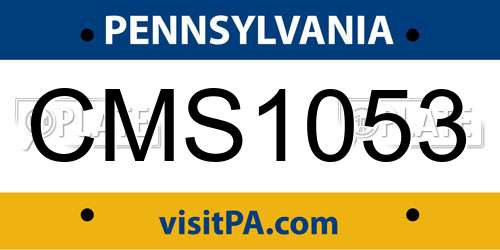 CMS1053 Pennsylvania License Plate