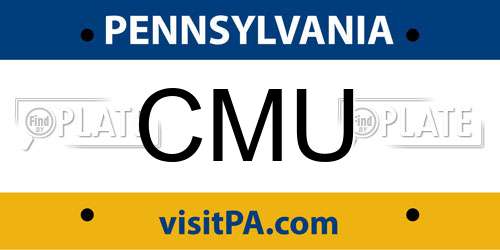 CMU Pennsylvania License Plate