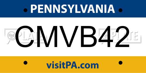 CMVB42 Pennsylvania License Plate