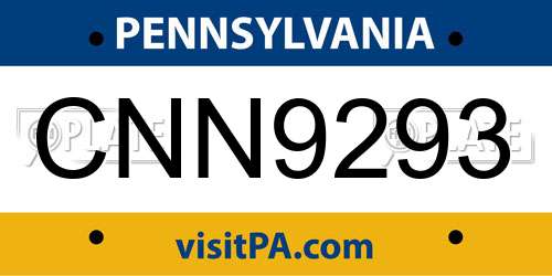 CNN9293 Pennsylvania License Plate