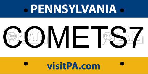 COMETS7 Pennsylvania License Plate