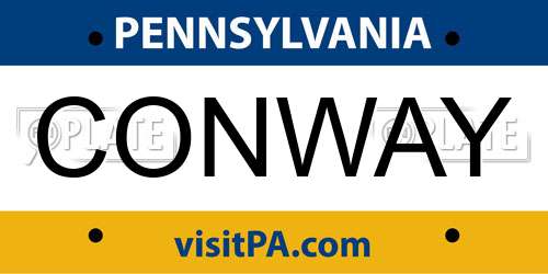 CONWAY Pennsylvania License Plate