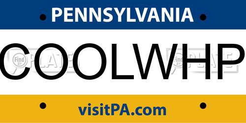 COOLWHP Pennsylvania License Plate