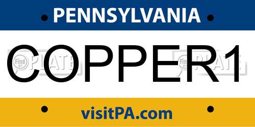 COPPER1 Pennsylvania License Plate
