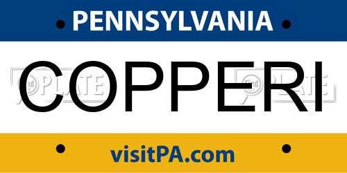 COPPERI Pennsylvania License Plate