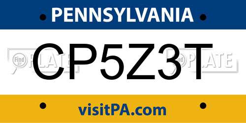 CP5Z3T Pennsylvania License Plate