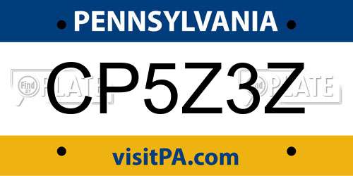 CP5Z3Z Pennsylvania License Plate