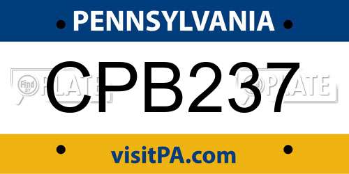 CPB237 Pennsylvania License Plate