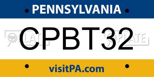 CPBT32 Pennsylvania License Plate