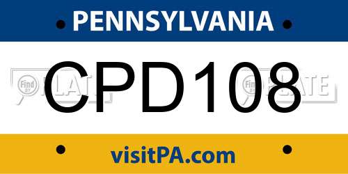CPD108 Pennsylvania License Plate