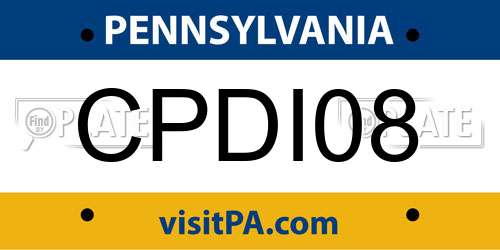 CPDI08 Pennsylvania License Plate
