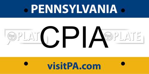 CPIA Pennsylvania License Plate