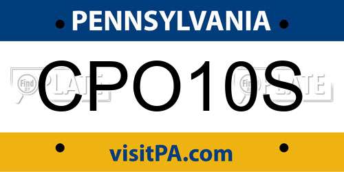 CPO10S Pennsylvania License Plate