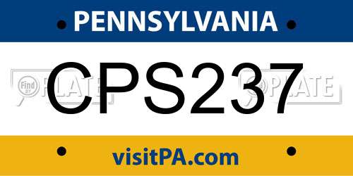 CPS237 Pennsylvania License Plate