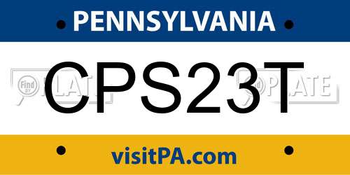 CPS23T Pennsylvania License Plate