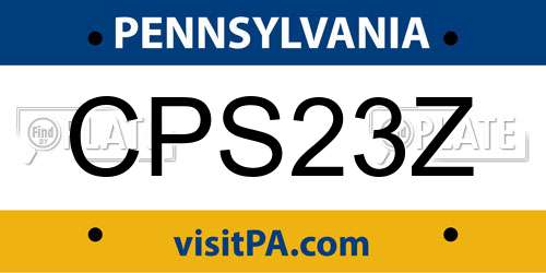 CPS23Z Pennsylvania License Plate