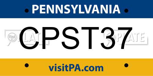 CPST37 Pennsylvania License Plate