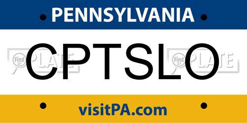 CPTSLO Pennsylvania License Plate
