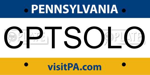 CPTSOLO Pennsylvania License Plate