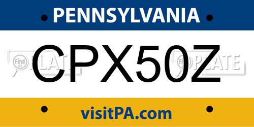 CPX50Z Pennsylvania License Plate