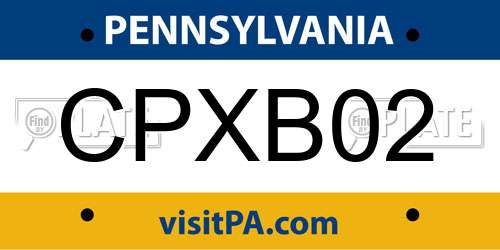 CPXB02 Pennsylvania License Plate