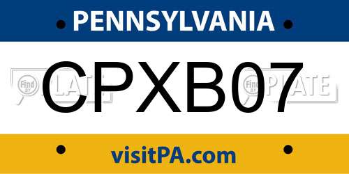 CPXB07 Pennsylvania License Plate