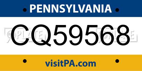 CQ59568 Pennsylvania License Plate
