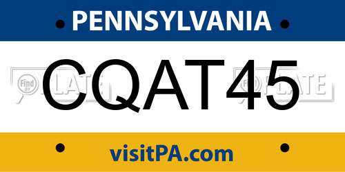 CQAT45 Pennsylvania License Plate