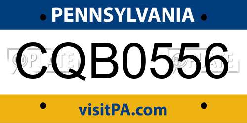 CQB0556 Pennsylvania License Plate