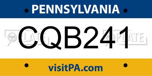 CQB241 Pennsylvania License Plate