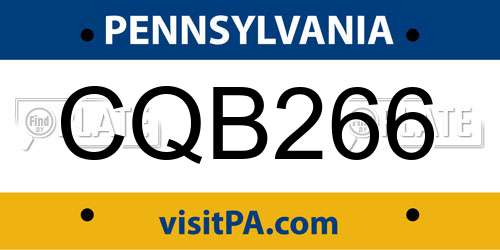 CQB266 Pennsylvania License Plate