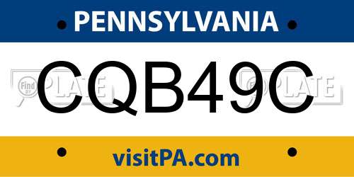 CQB49C Pennsylvania License Plate