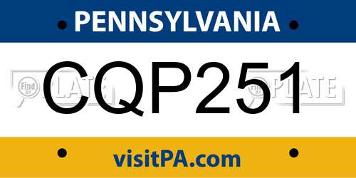 CQP251 Pennsylvania License Plate