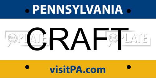 CRAFT Pennsylvania License Plate