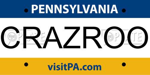 CRAZROO Pennsylvania License Plate