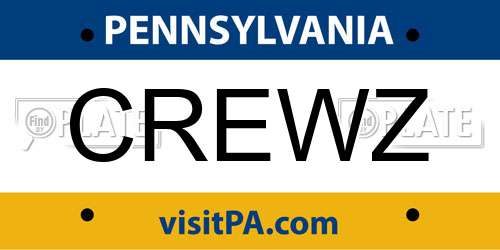 CREWZ Pennsylvania License Plate