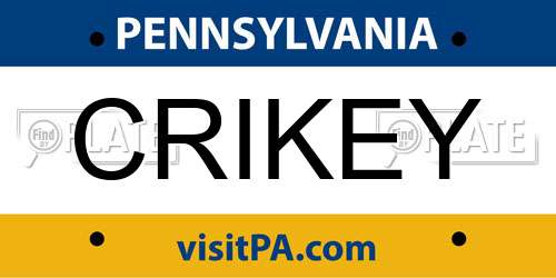 CRIKEY Pennsylvania License Plate