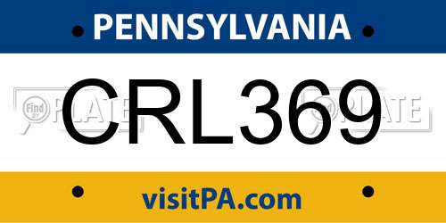CRL369 Pennsylvania License Plate
