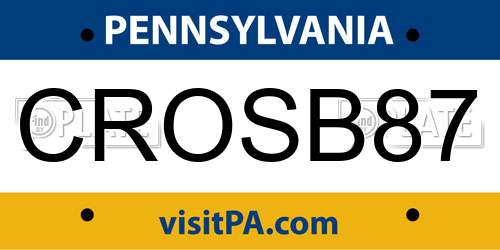 CROSB87 Pennsylvania License Plate