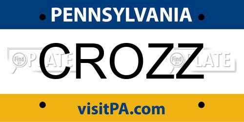 CROZZ Pennsylvania License Plate