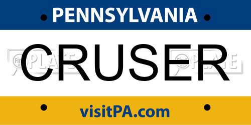 CRUSER Pennsylvania License Plate