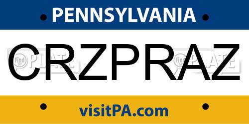 CRZPRAZ Pennsylvania License Plate
